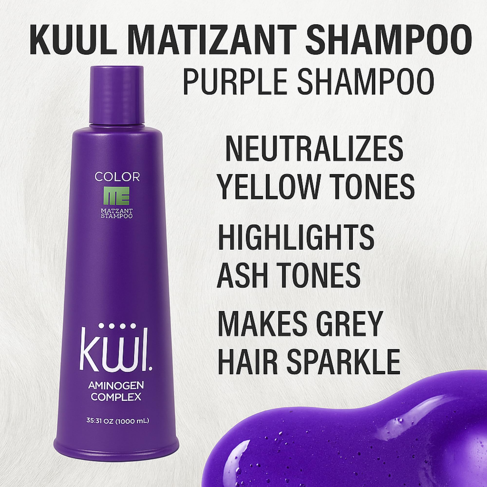 Five Brothers Kuuul Purple Shampoo 33.81 oz | Toning Shampoo for Gray, Blond & Bleached Hair