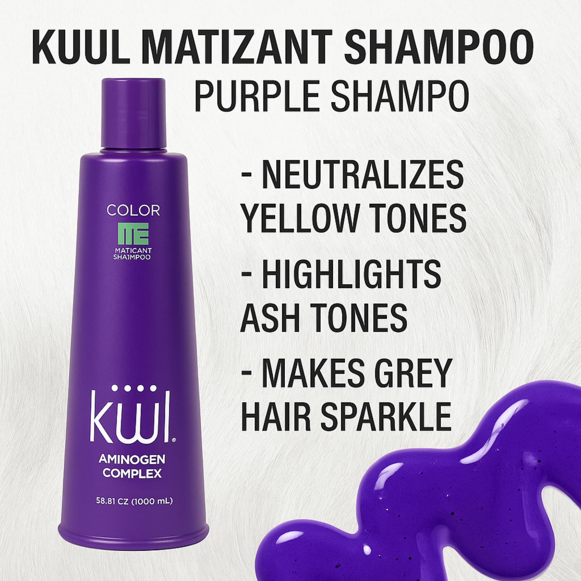 Five Brothers Kuuul Purple Shampoo 33.81 oz | Toning Shampoo for Gray, Blond & Bleached Hair