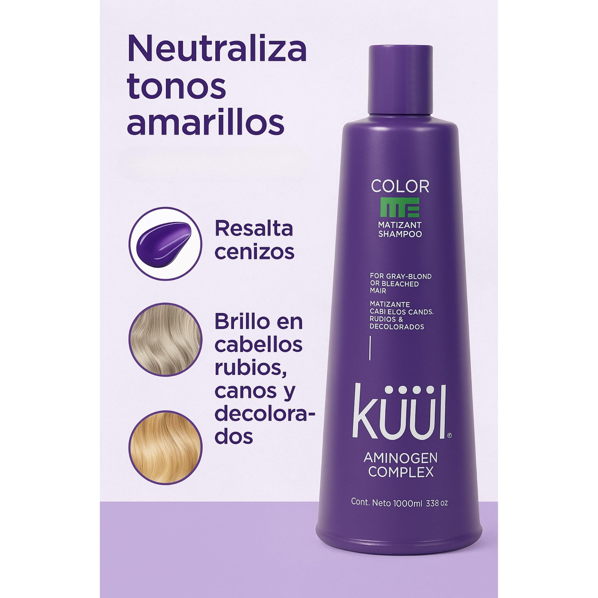 Five Brothers Kuuul Purple Shampoo 33.81 oz | Toning Shampoo for Gray, Blond & Bleached Hair