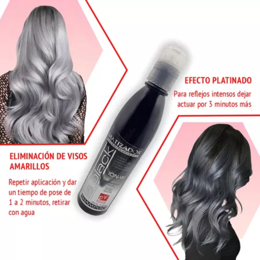 Five Brothers Le Black Purple Toning Shampoo – Neutralize Brassiness in Blonde Hair, 8.45 fl oz