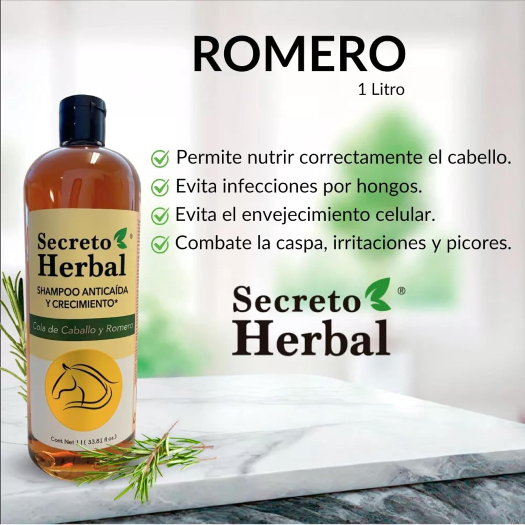 Five Brothers Products Secreto Herbal Hair Growth Shampoo – Horsetail & Rosemary, Revitalized Hair, 33.81 fl oz