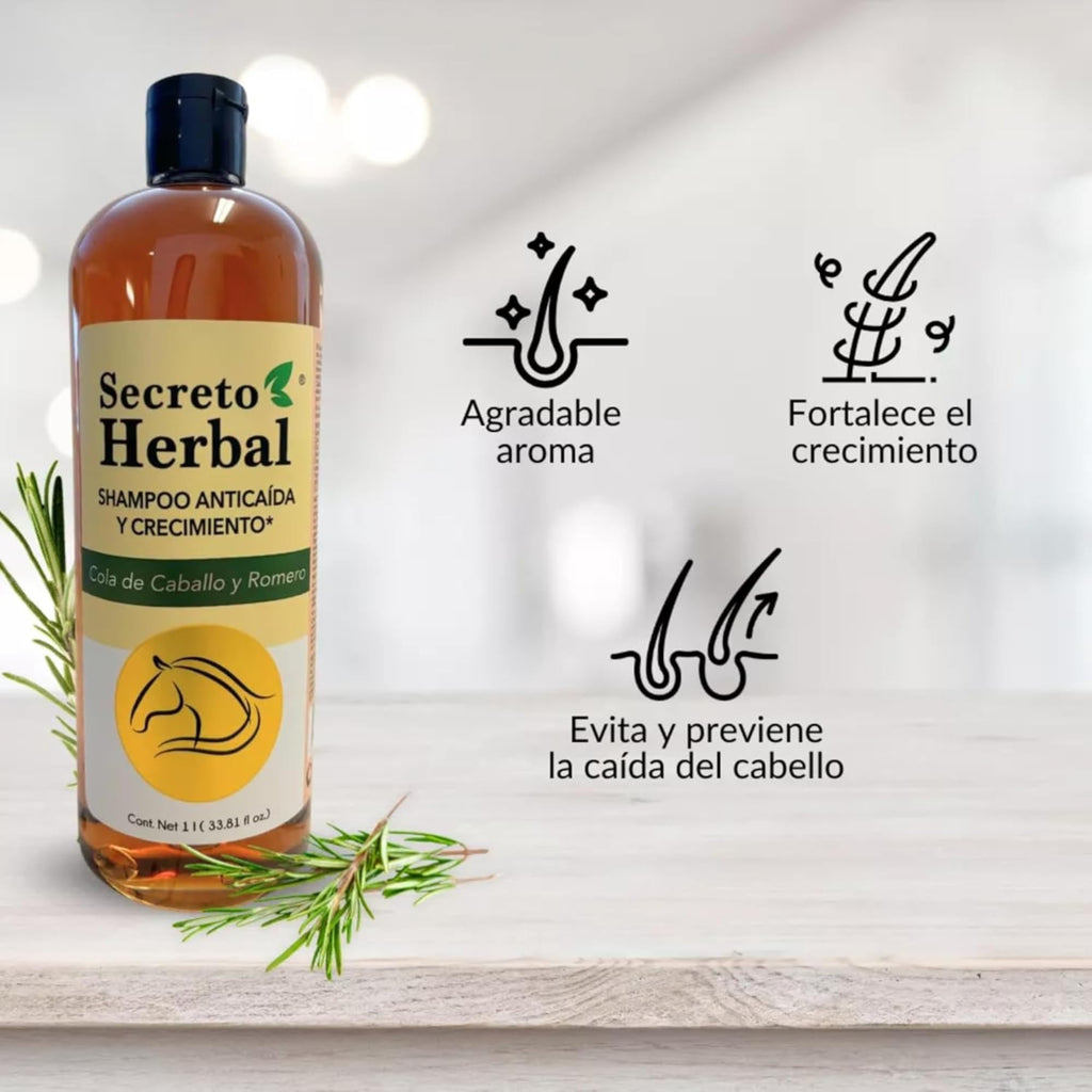 Five Brothers Products Secreto Herbal Hair Growth Shampoo – Horsetail & Rosemary, Revitalized Hair, 33.81 fl oz