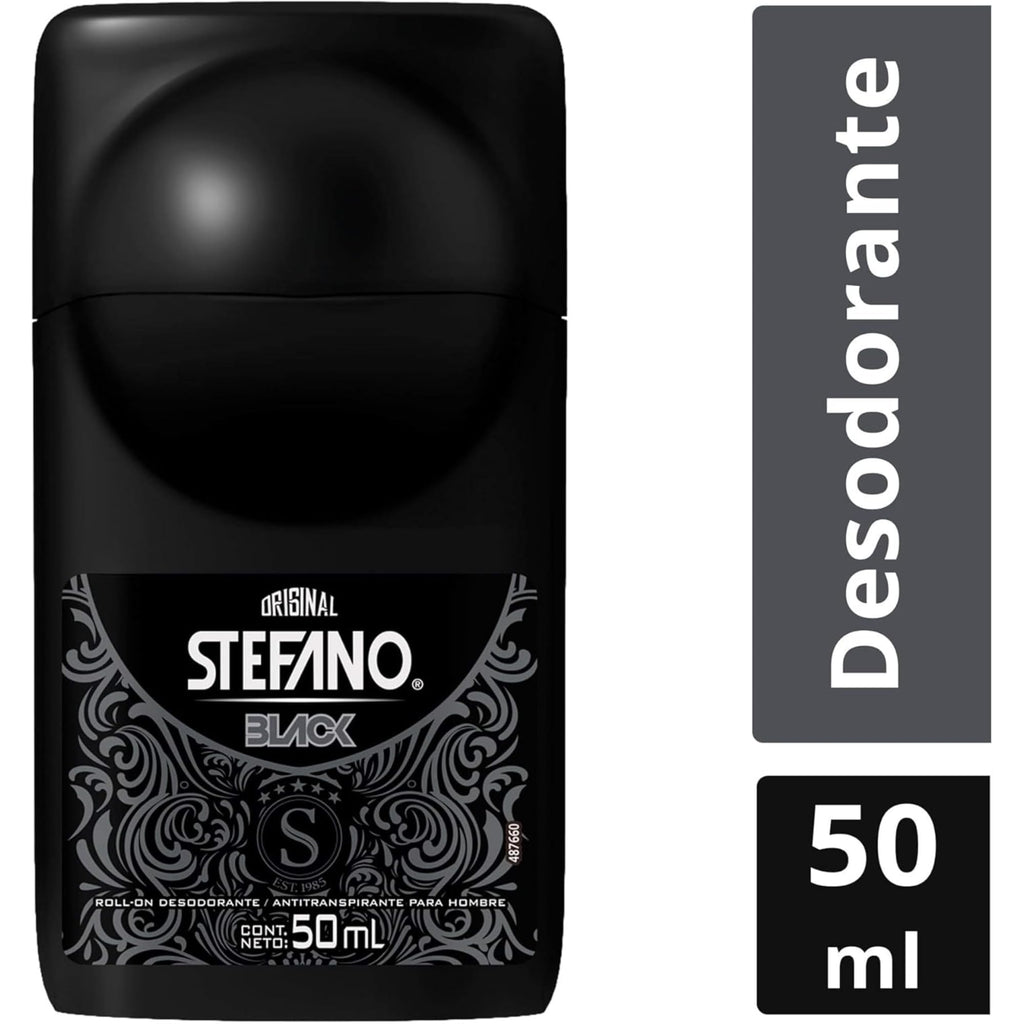 Five Brothers Stefano Black Men’s Deodorant Roll-On 3 Pack – Long-Lasting Protection, 1.69 fl oz Each