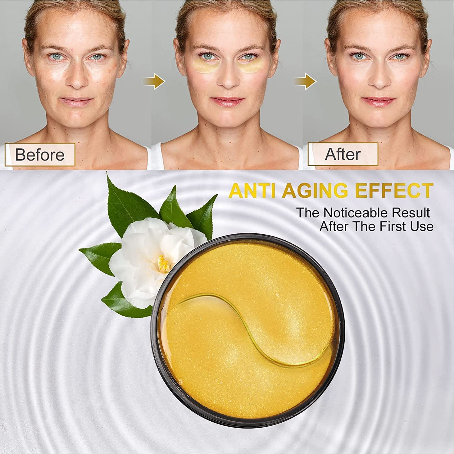Fivewan 24k Gold Under Eye Patches – 120 Pcs Collagen & Hyaluronic Acid Eye Masks