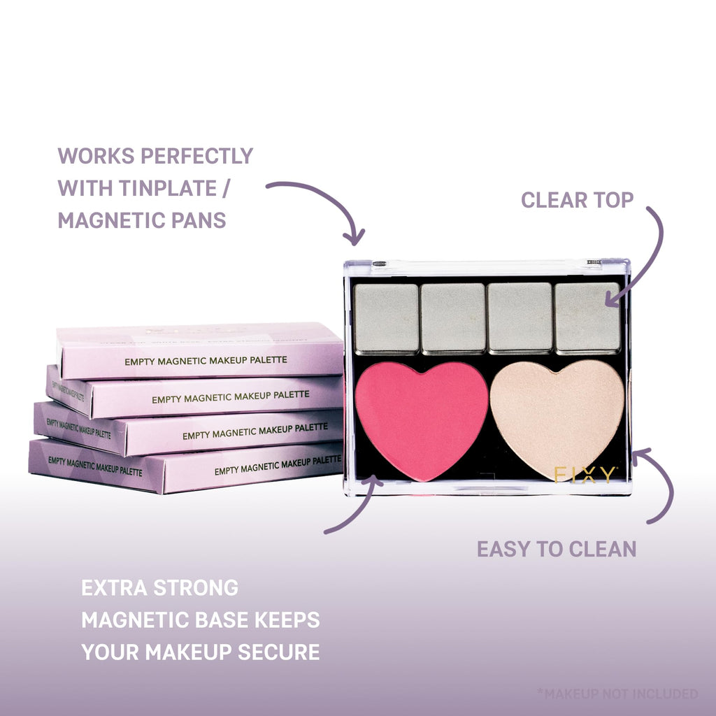 FIXY Extra Small Magnetic Makeup Palette — Clear-Top Organizer for Travel & Customizable Storage
