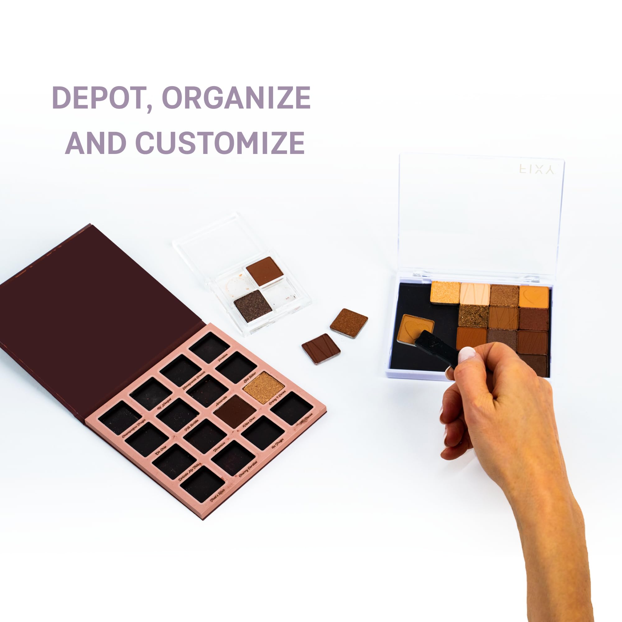 FIXY Extra Small Magnetic Makeup Palette — Clear-Top Organizer for Travel & Customizable Storage