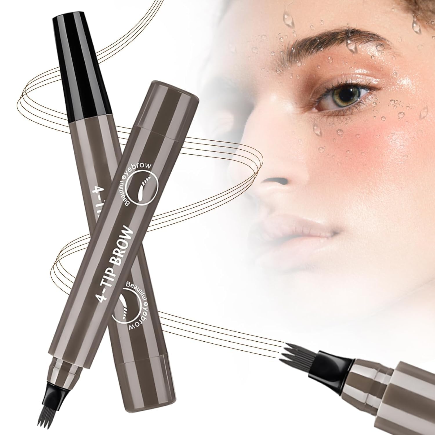 FIZYSKOE 3D Microblading Eyebrow Pencil – Waterproof, Fine Tip Taupe (2pc)