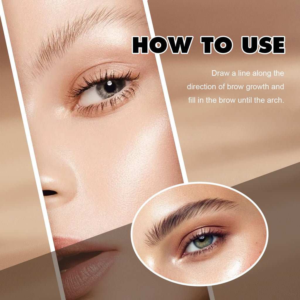 FIZYSKOE 3D Microblading Eyebrow Pencil – Waterproof Fine Tip, Natural Hair-Like Strokes (Dark Brown, 2pc)