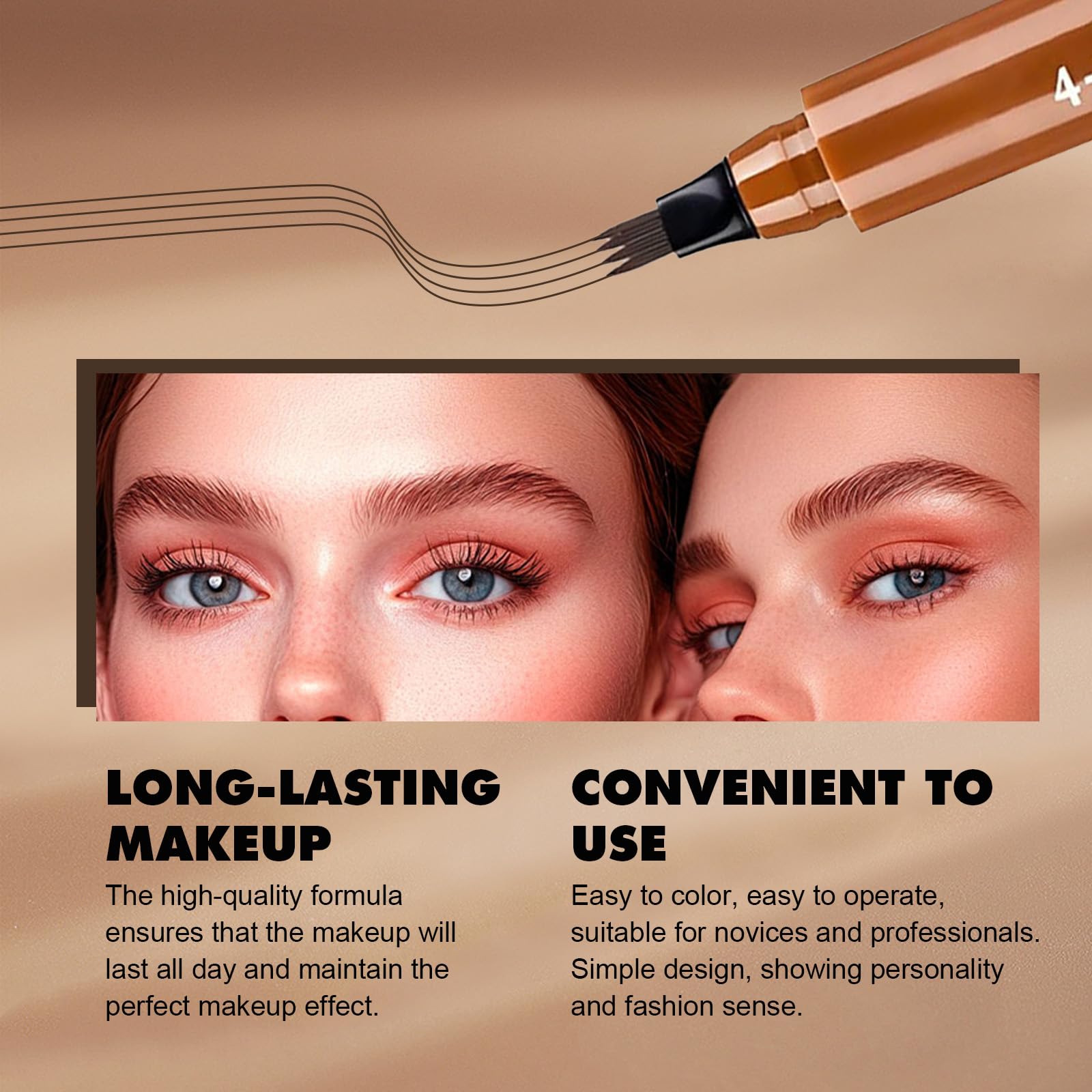 FIZYSKOE 3D Microblading Eyebrow Pencil – Waterproof Fine Tip Light Brown (2pc)