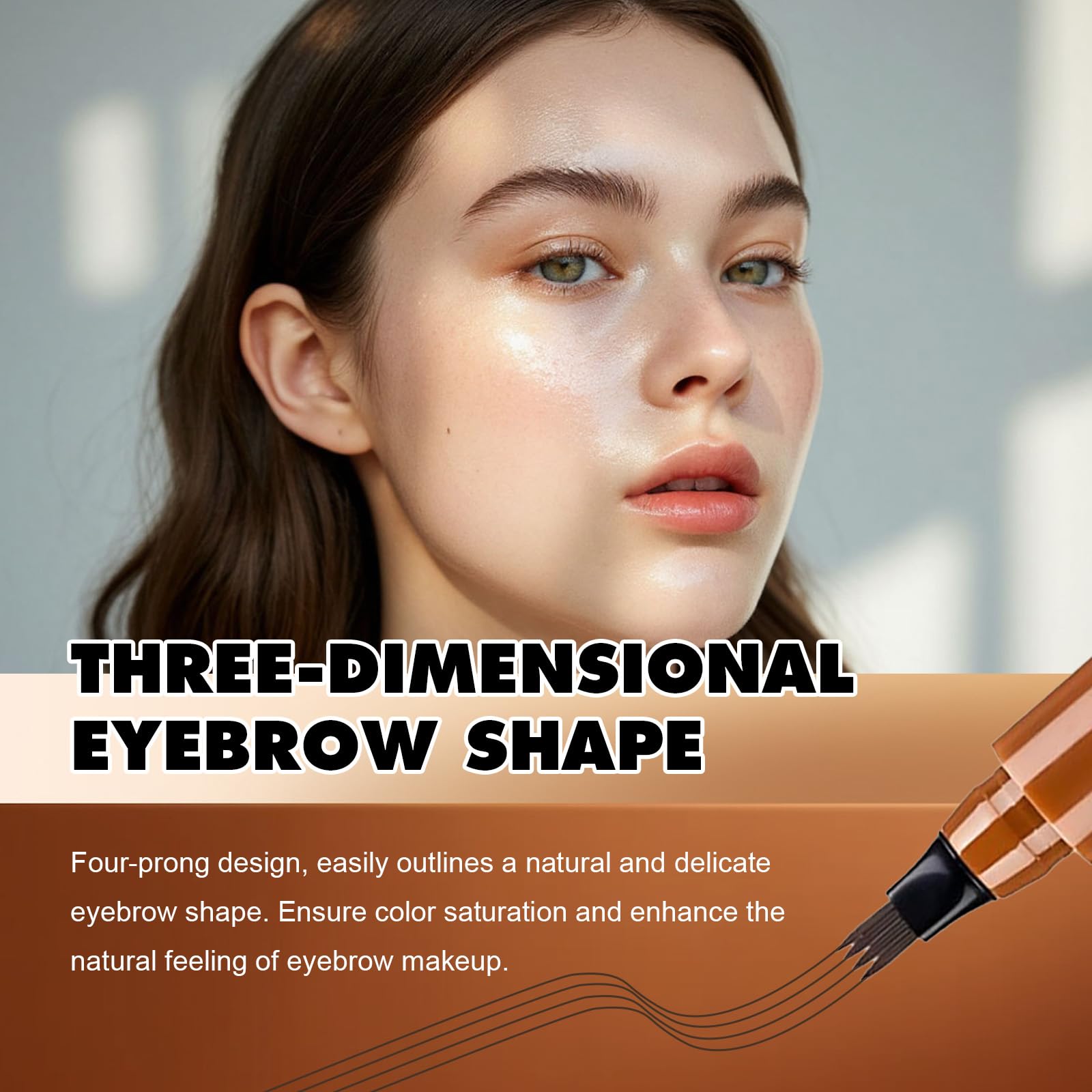FIZYSKOE 3D Microblading Eyebrow Pencil – Waterproof Fine Tip, Natural Hair-Like Strokes (Dark Brown, 2pc)