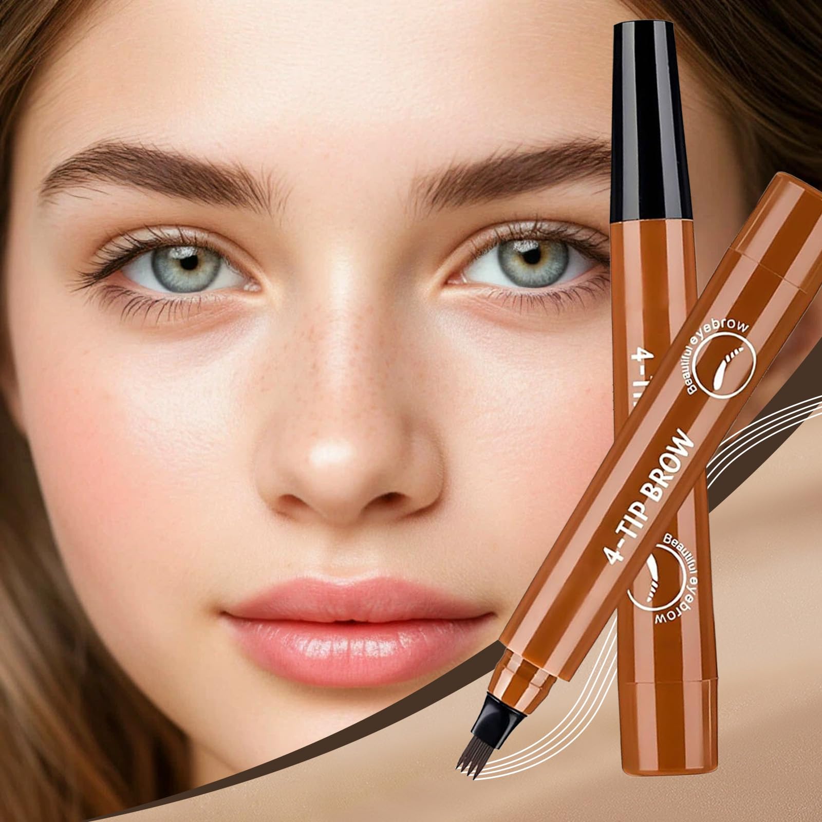 FIZYSKOE 3D Microblading Eyebrow Pencil – Waterproof Fine Tip Light Brown (2pc)