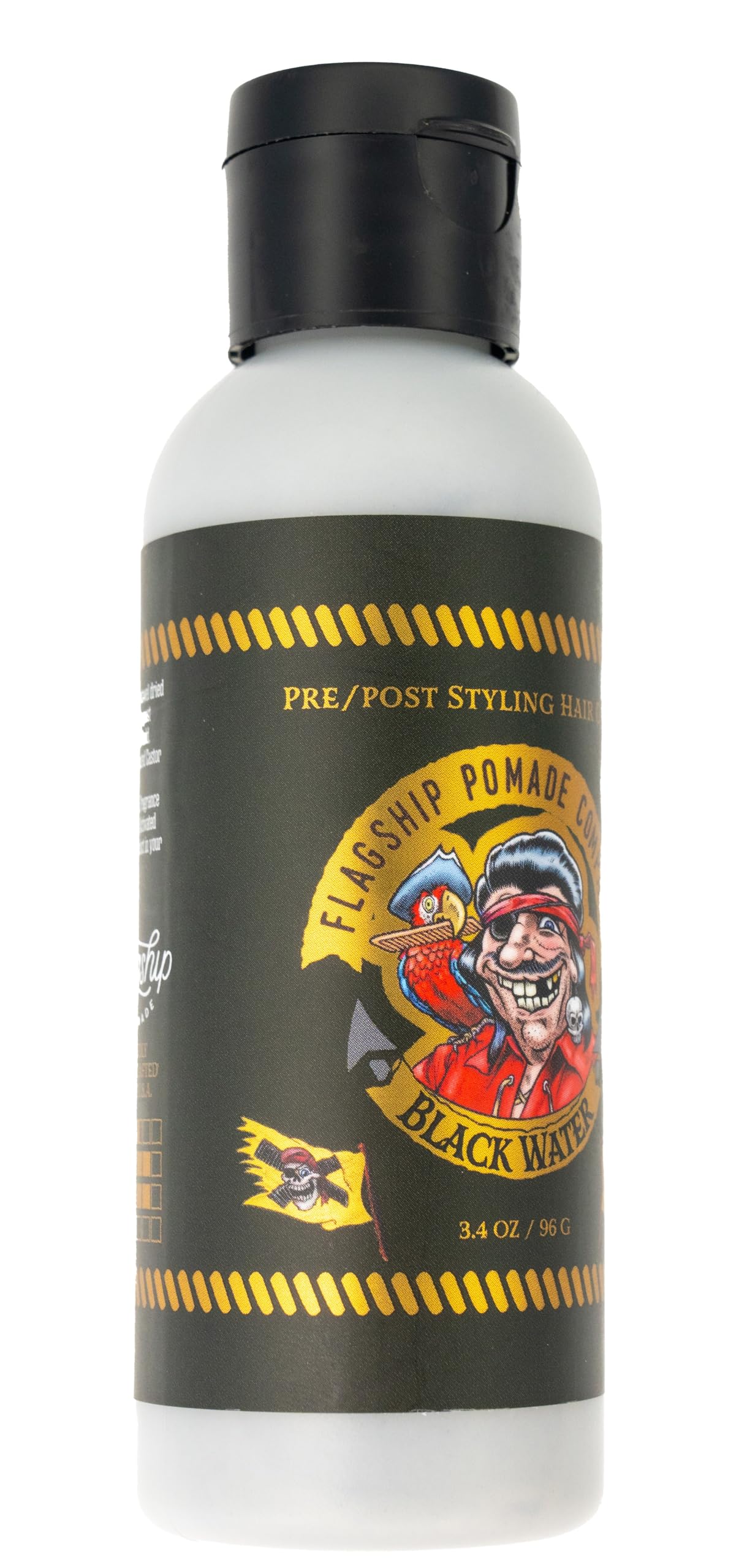 FLAGSHIP Black Water Hair Pomade – Medium Hold, Matte Finish, 3.4 oz | Pre-Styler for Men