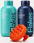 Flakes Anti Dandruff Shampoo & Conditioner Set for Men with Scalp Massager – Hydrating & Free of Sulfates/Parabens (9 oz)