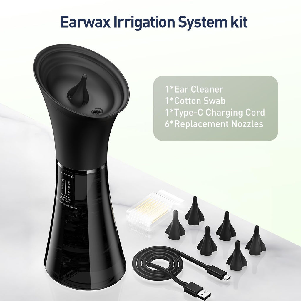 FlaoAito Ear Wax Removal - Electric Ear Cleaner IPX7, 4 Modes, Dual Tanks