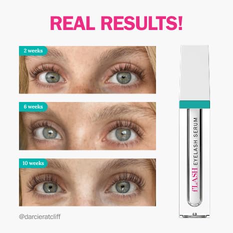 FLASHSERUM fLASH Eyelash Serum – Long, Curled Natural Lashes | Safe, Doctor-Developed Formula | 2mL (3-Month Supply)