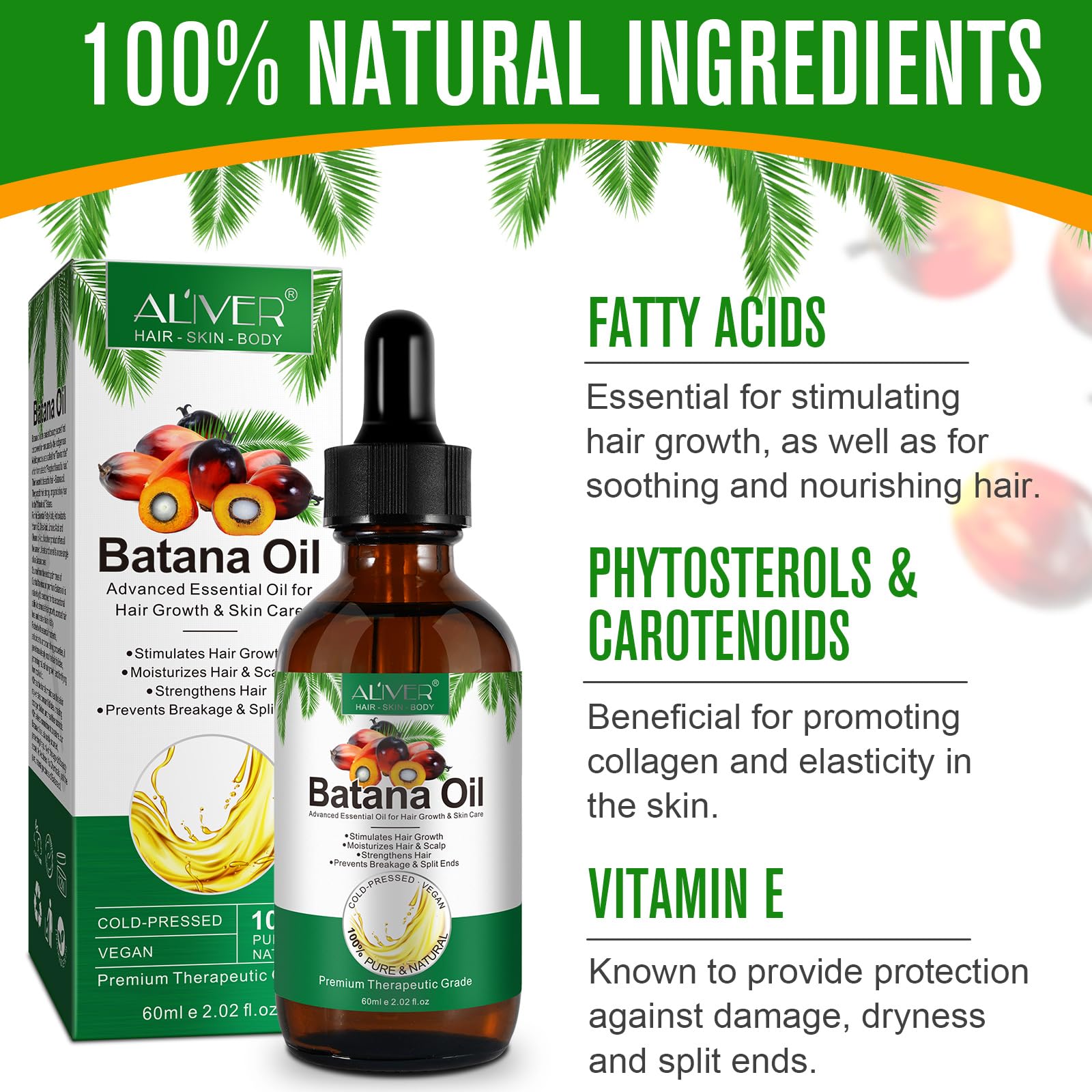 Flasture Batana Oil for Hair Growth – 100% Pure, 2.02 fl oz