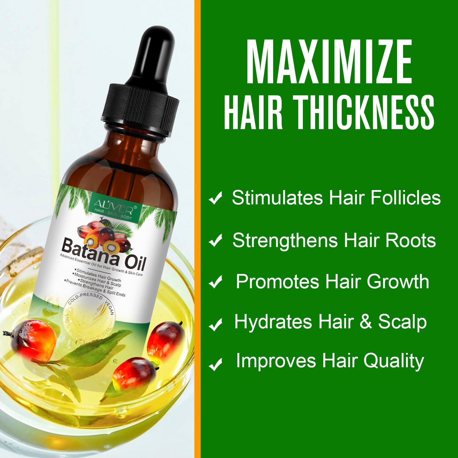 Flasture Batana Oil for Hair Growth – 100% Pure, 2.02 fl oz