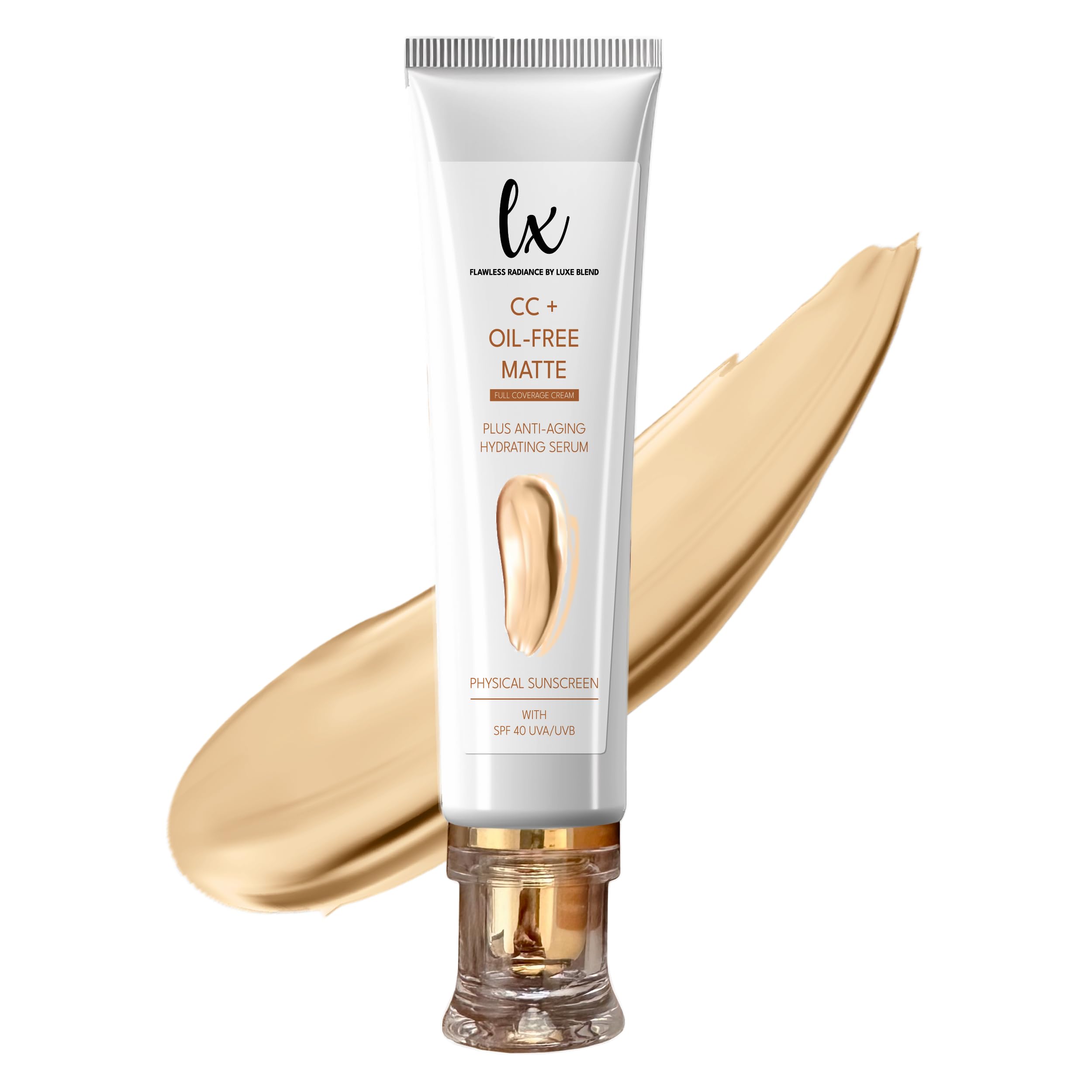 Flawless Radiance By Luxe Blend Lx Blend CC+ Cream – Oil-Free Matte Foundation with SPF 40, 1.08 FL OZ