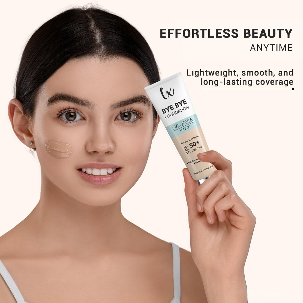 Flawless Radiance By Luxe Blend Lx Blend Bye Bye Foundation Oil-Free Matte Coverage Moisturizer SPF 50 (Light) 1 oz