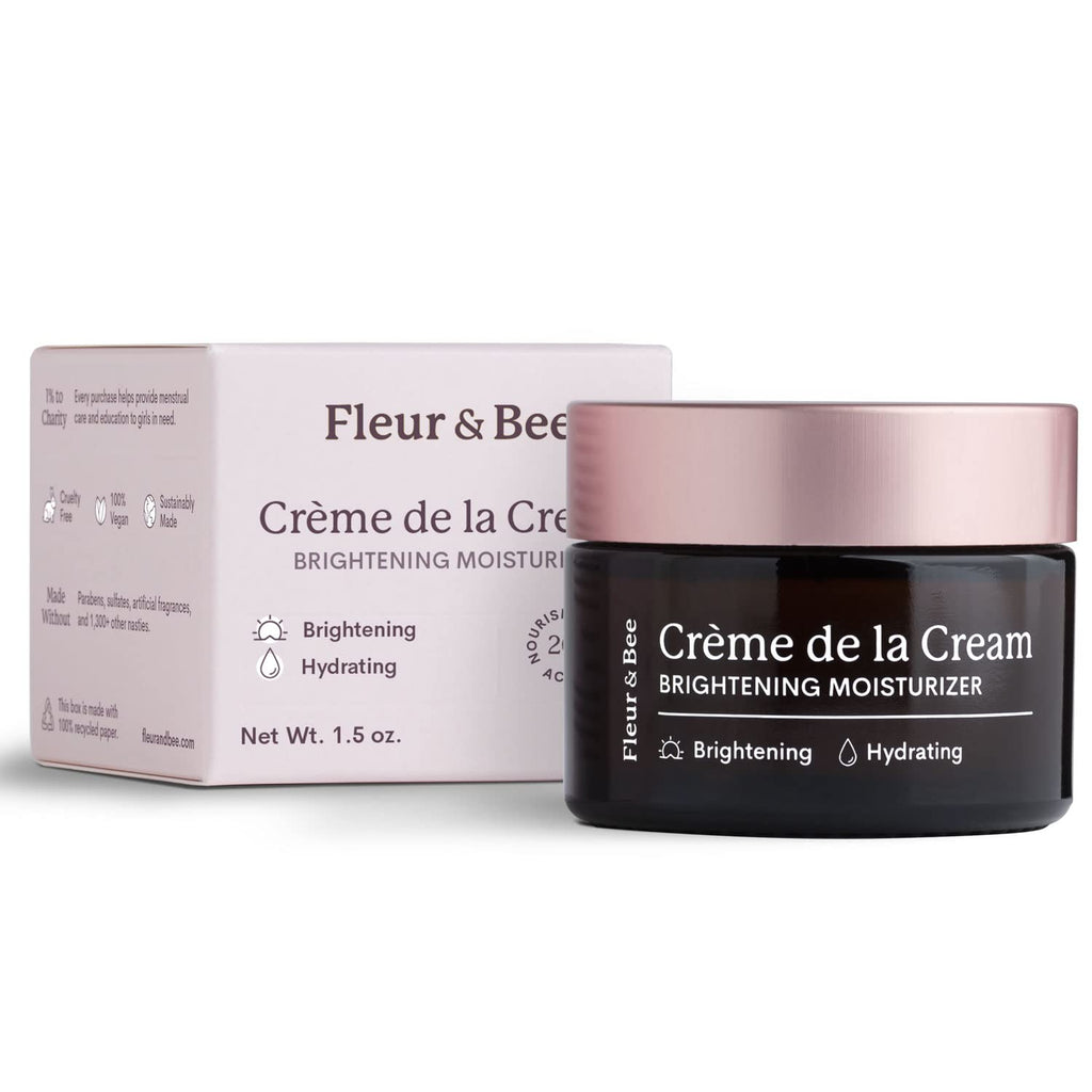 FLEUR & BEE Brightening Moisturizer – 100% Vegan Vitamin C Anti-Aging Cream | Dark Spots & Wrinkles