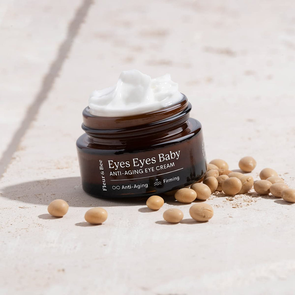 FLEUR & BEE Anti Aging Eye Cream – 100% Vegan & Cruelty-Free (0.6 oz) for Dark Circles, Puffiness