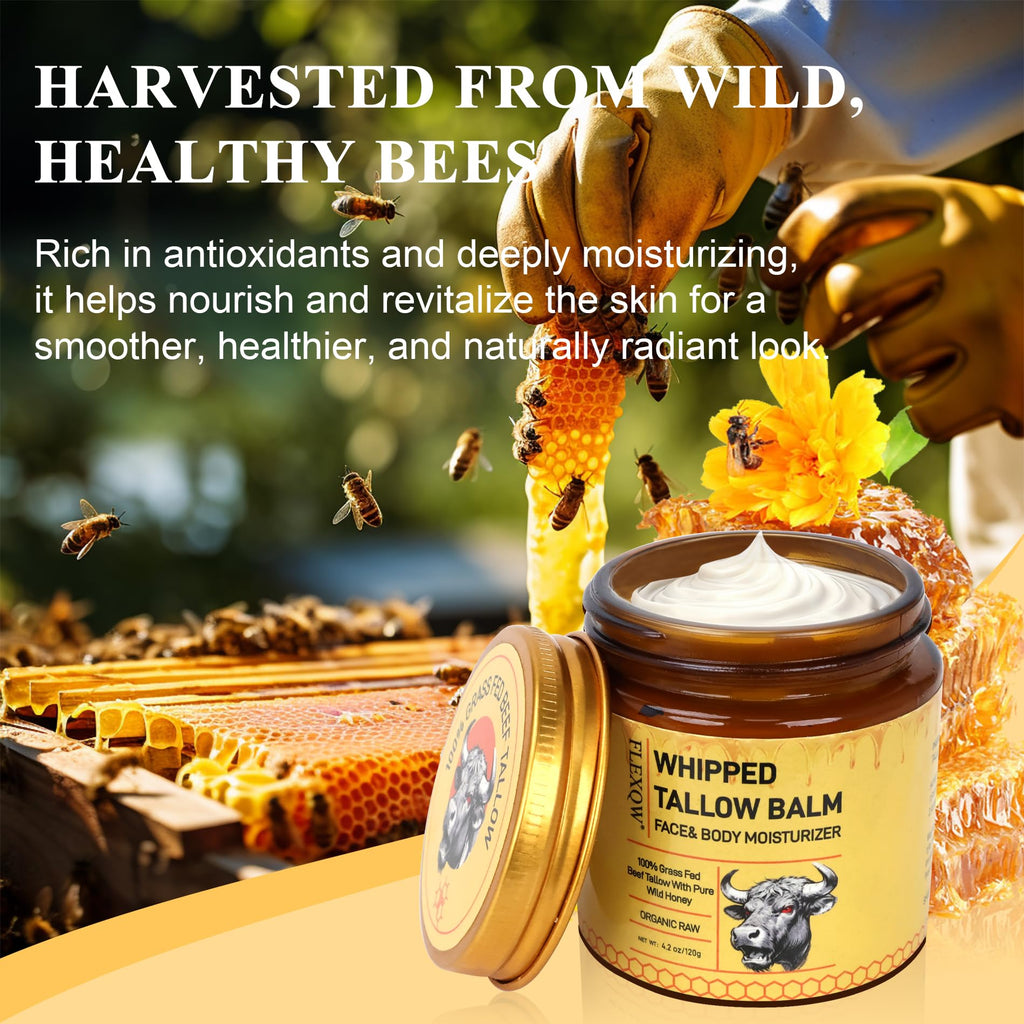 FLEXQW Bee Venom Cream – 1 Pack, 7x Moisture, Grass-Fed Tallow, All-in-One Skin Moisturizer