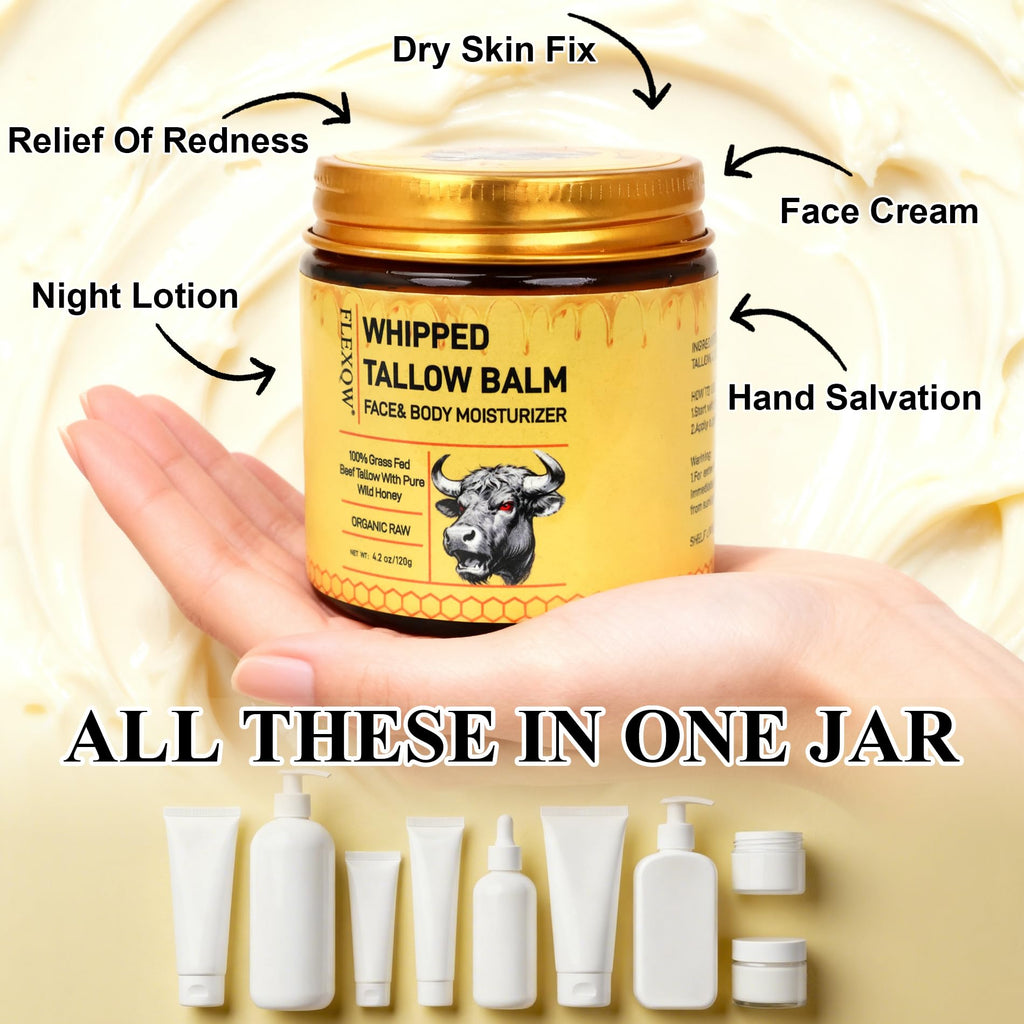 FLEXQW Bee Venom Cream – 1 Pack, 7x Moisture, Grass-Fed Tallow, All-in-One Skin Moisturizer