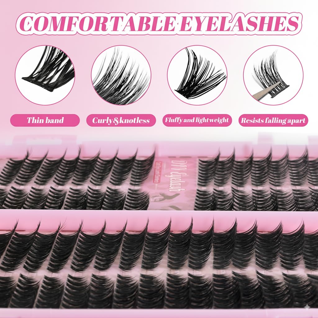 Floranest Lash Clusters Kit – 560 Pcs DIY Eyelash Extensions (9–16mm, D Curl)