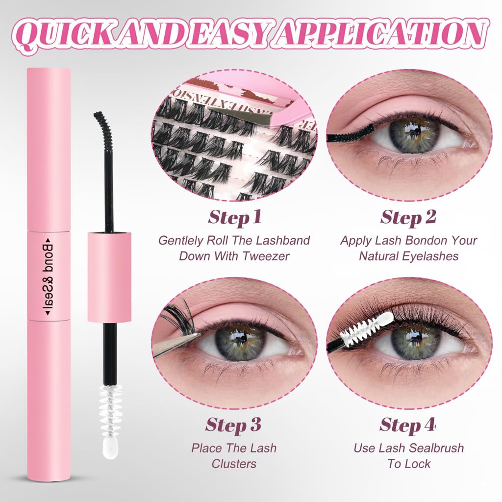 Floranest Lash Clusters Kit – 560 Pcs DIY Eyelash Extensions (9–16mm, D Curl)