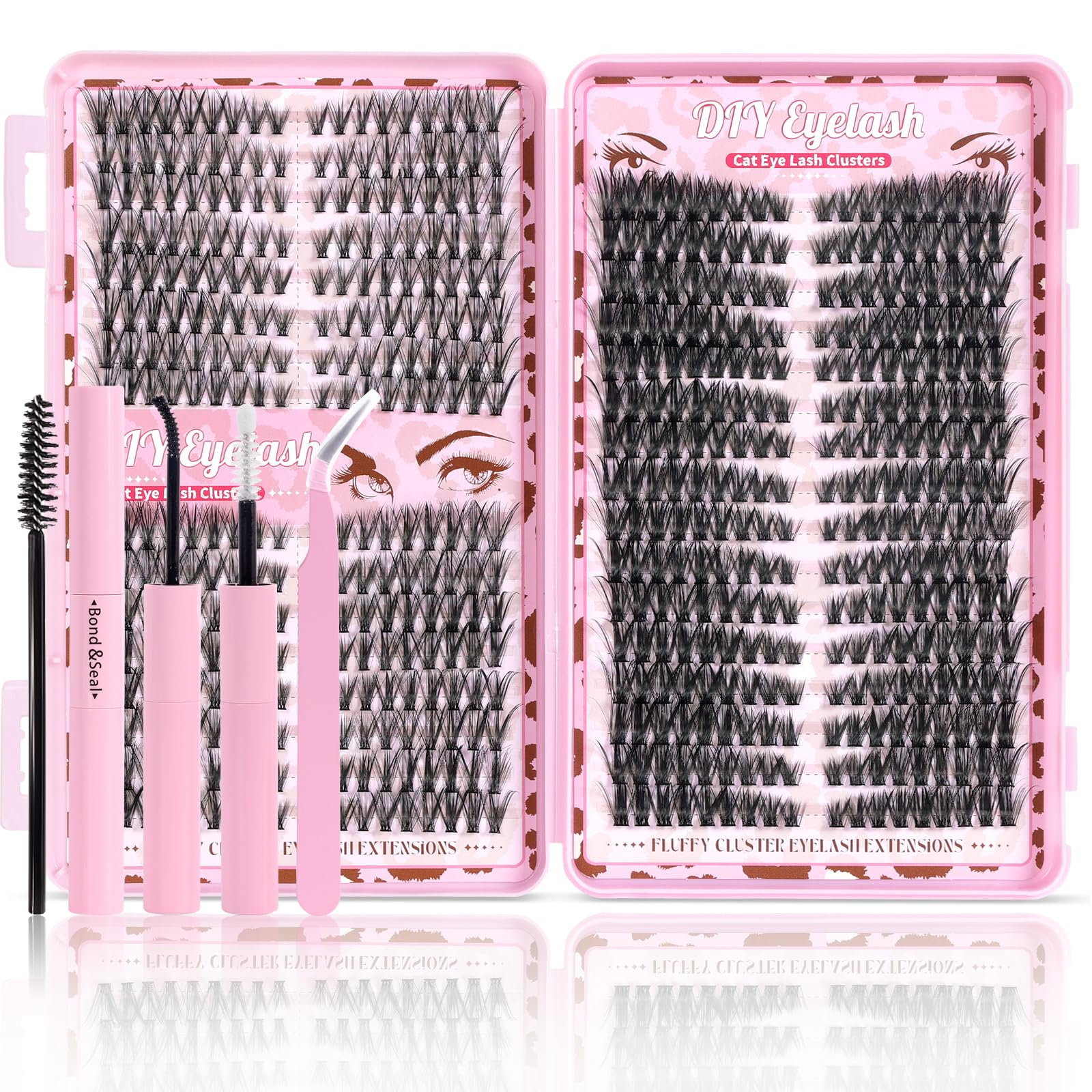 Floranest Lash Clusters Kit – 560 Pcs DIY Eyelash Extensions (9–16mm, D Curl)