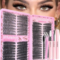 Floranest Lash Clusters Kit – 560 Pcs DIY Eyelash Extensions 9–16mm, D Curl, Fluffy Wispy + Bond & Seal