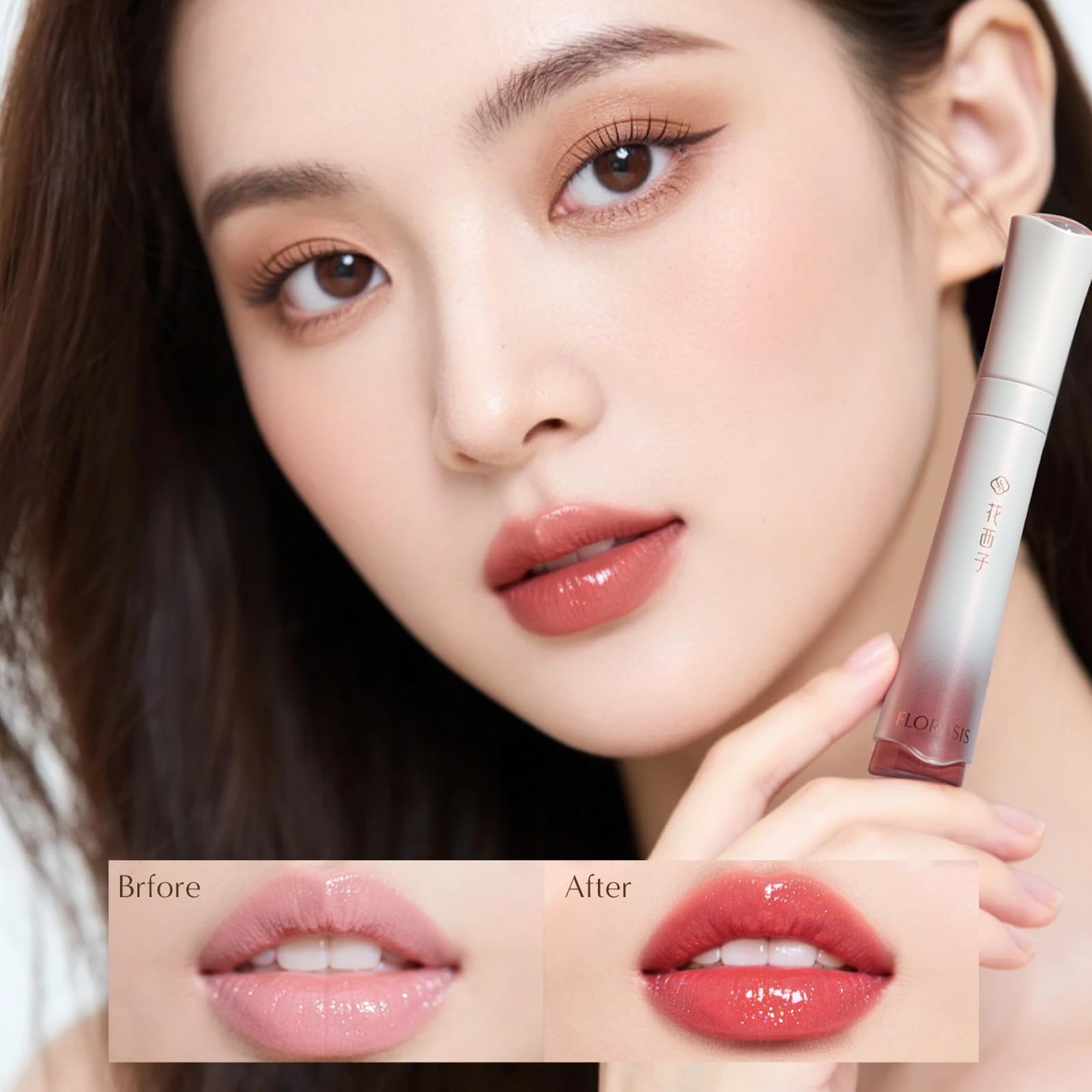 FLORASIS Celestial Luster Lip Gloss – Rosé Peach Shine (02)