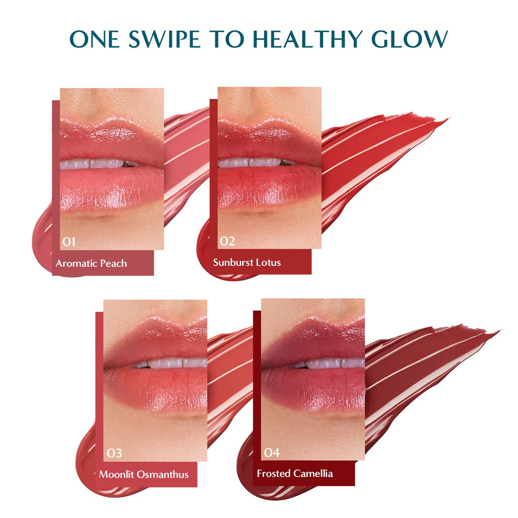 FLORASIS Dewy Touch Tinted Lip Balm Lip Mask – Aromatic Peach (01) | 1 Count