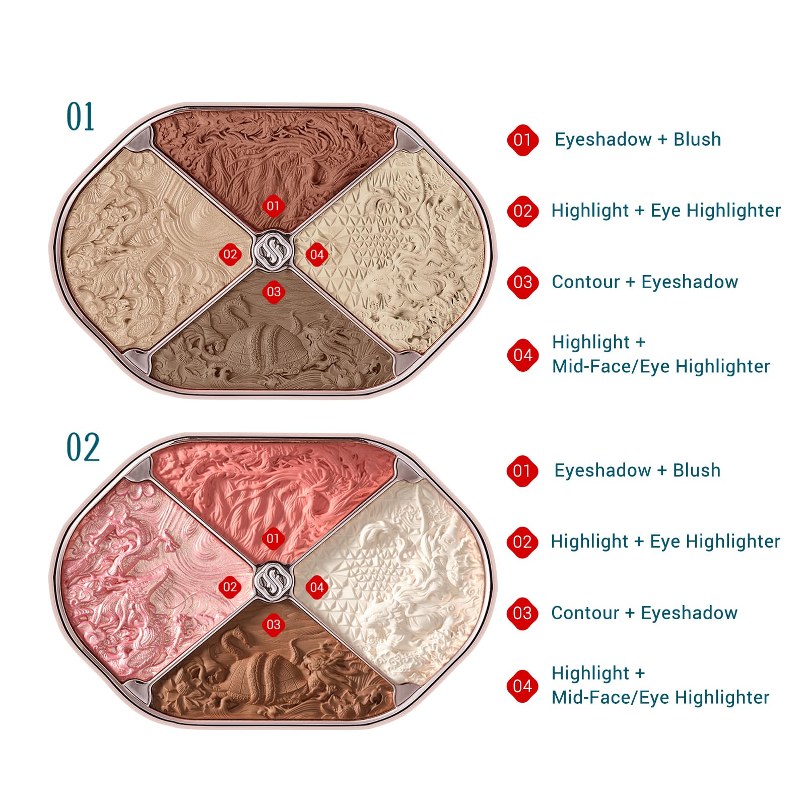 FLORASIS Constellation Floral Engraving Contour Makeup Palette (02 Eastern Beast) Oriental