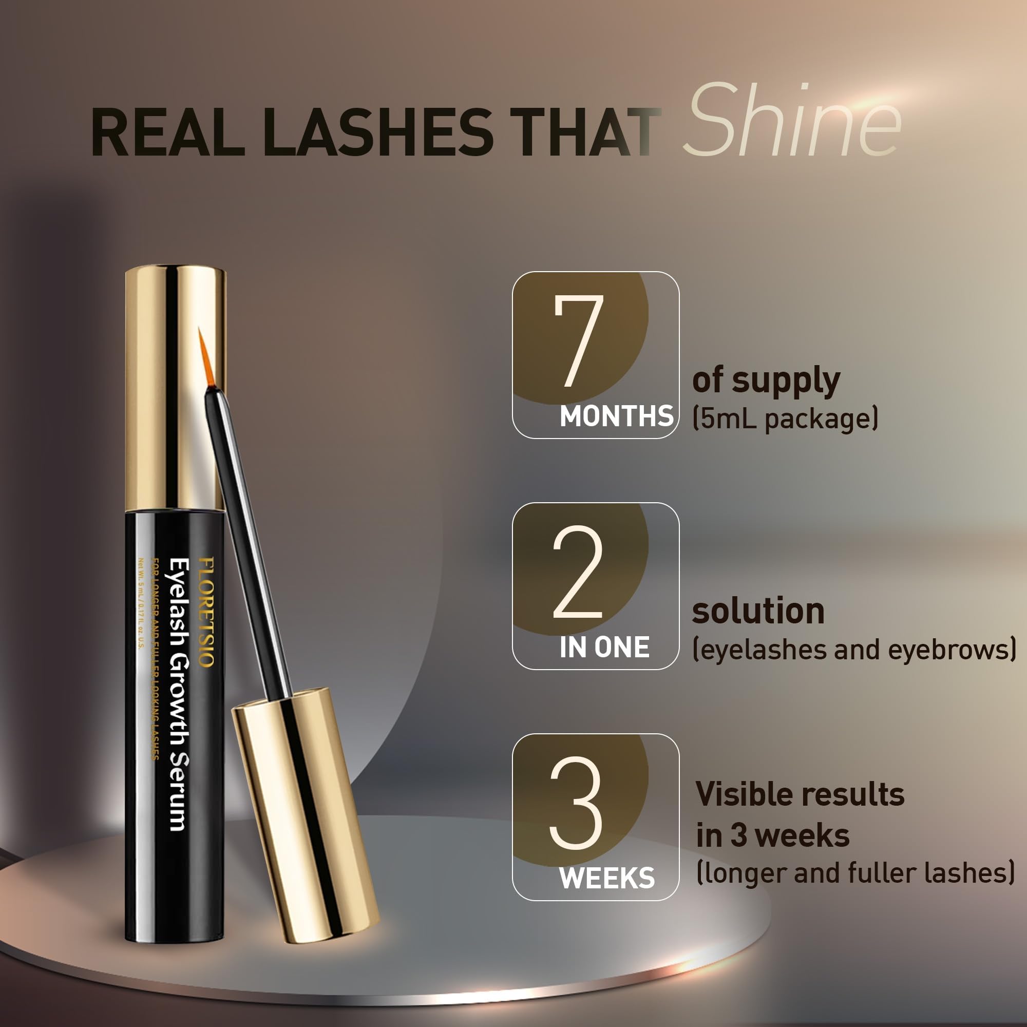 Floretsio Premium Lash Serum 5ml – Rapid Growth with Irritation-Free Formula