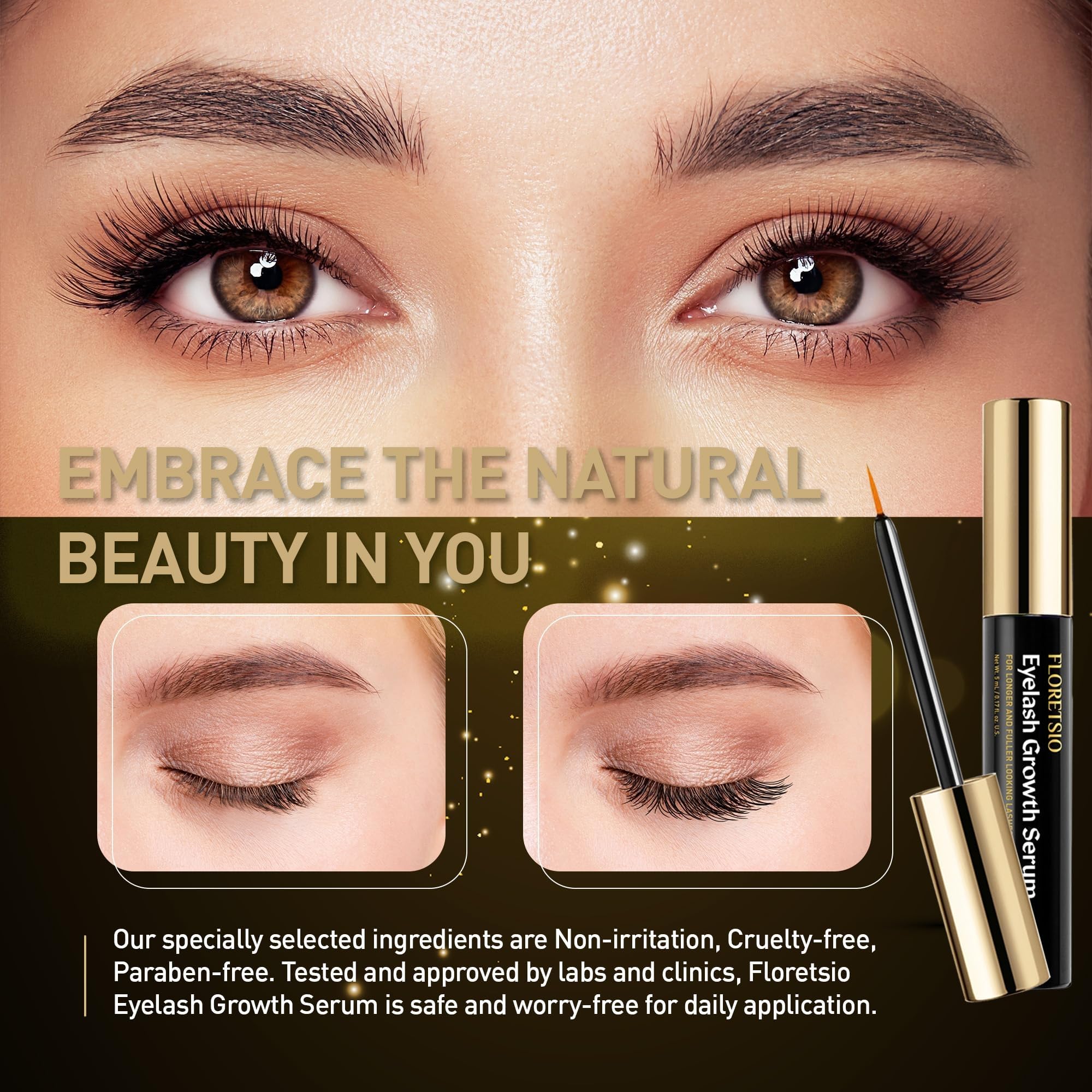Floretsio Premium Lash Serum 5ml – Rapid Growth with Irritation-Free Formula