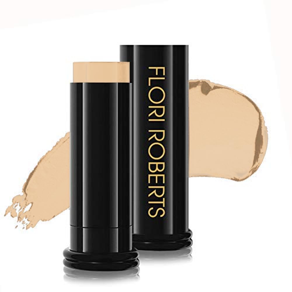 Base Strokes Crème Foundation Stick by Flori Roberts — Long-Lasting Natural Finish for Deep Skin Tones