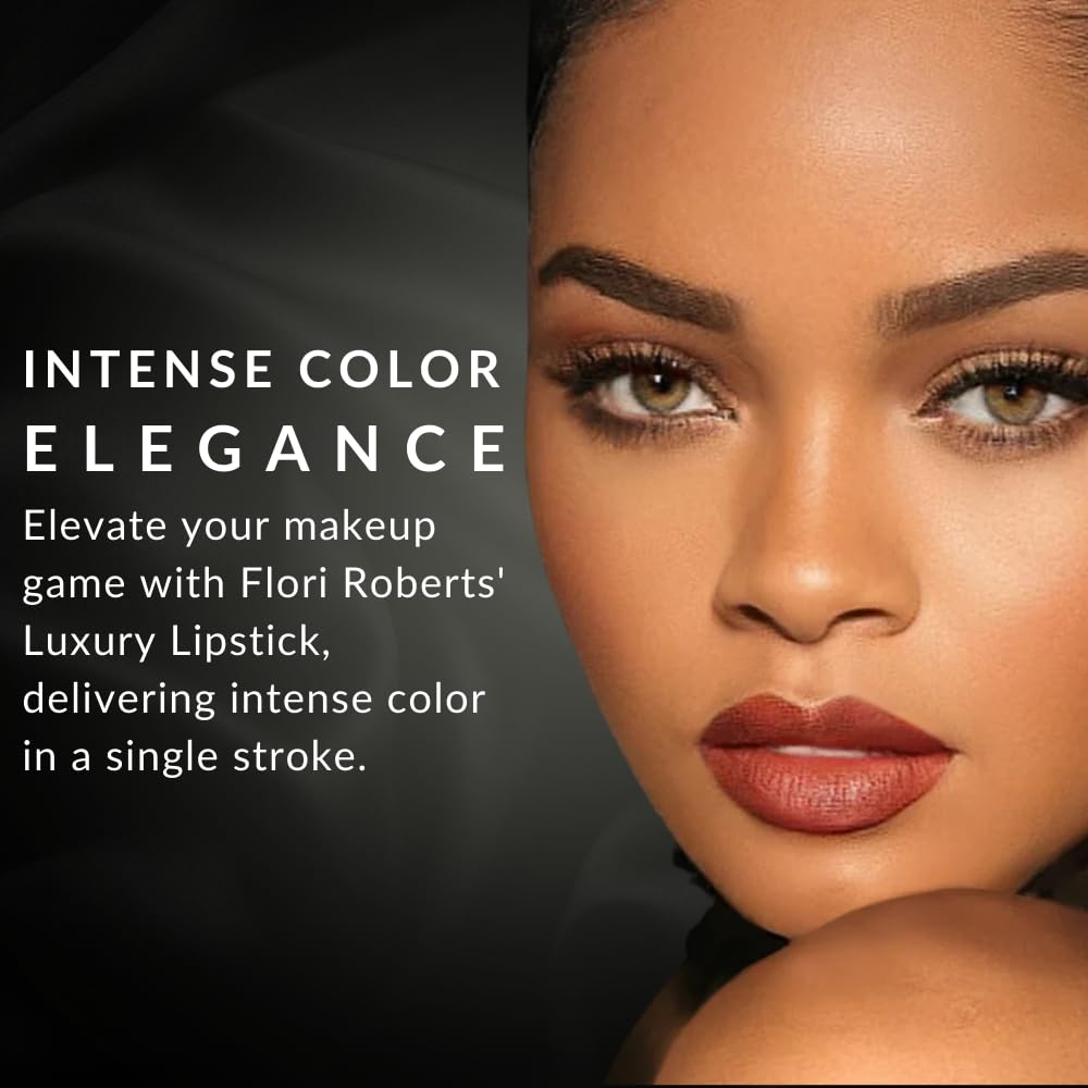 Flori Roberts Luxury Lipstick – Demi-Matte Color for Deep Skin Tones & Hydration