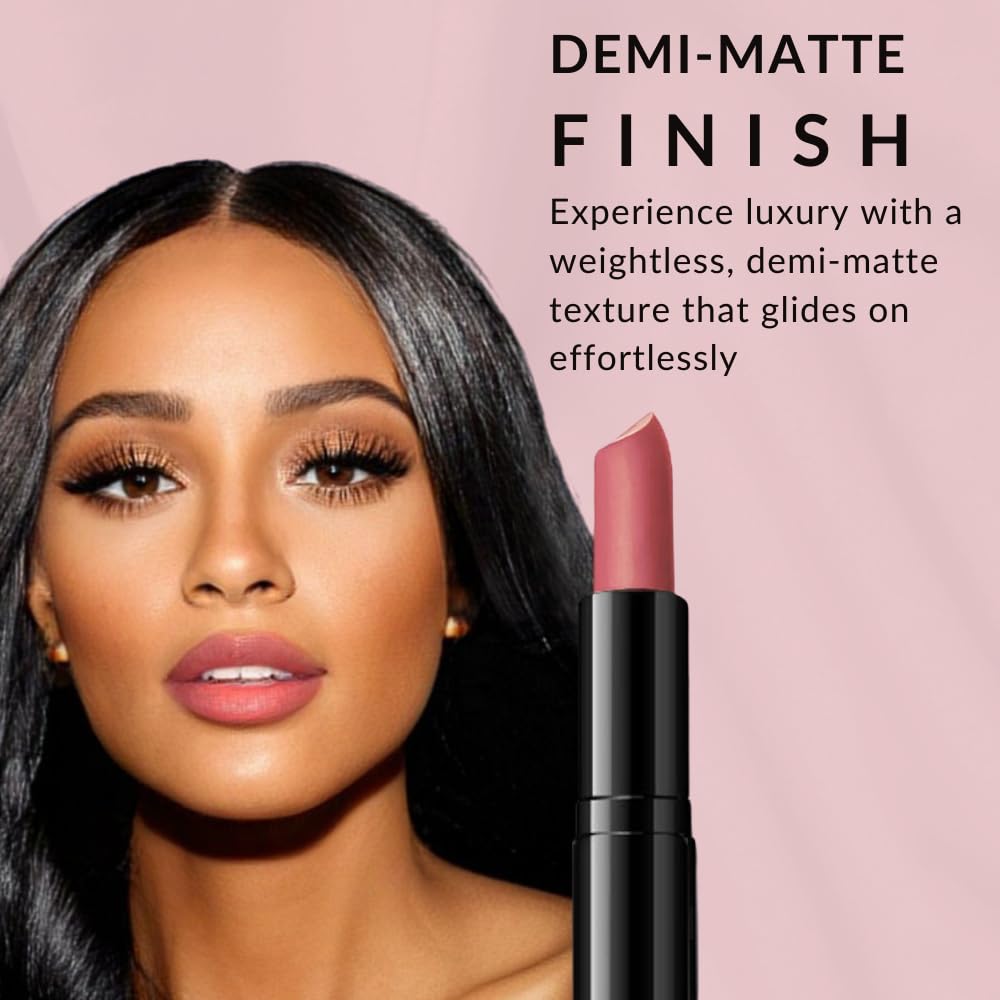 Flori Roberts Luxury Lipstick – Demi-Matte Color for Deep Skin Tones & Hydration
