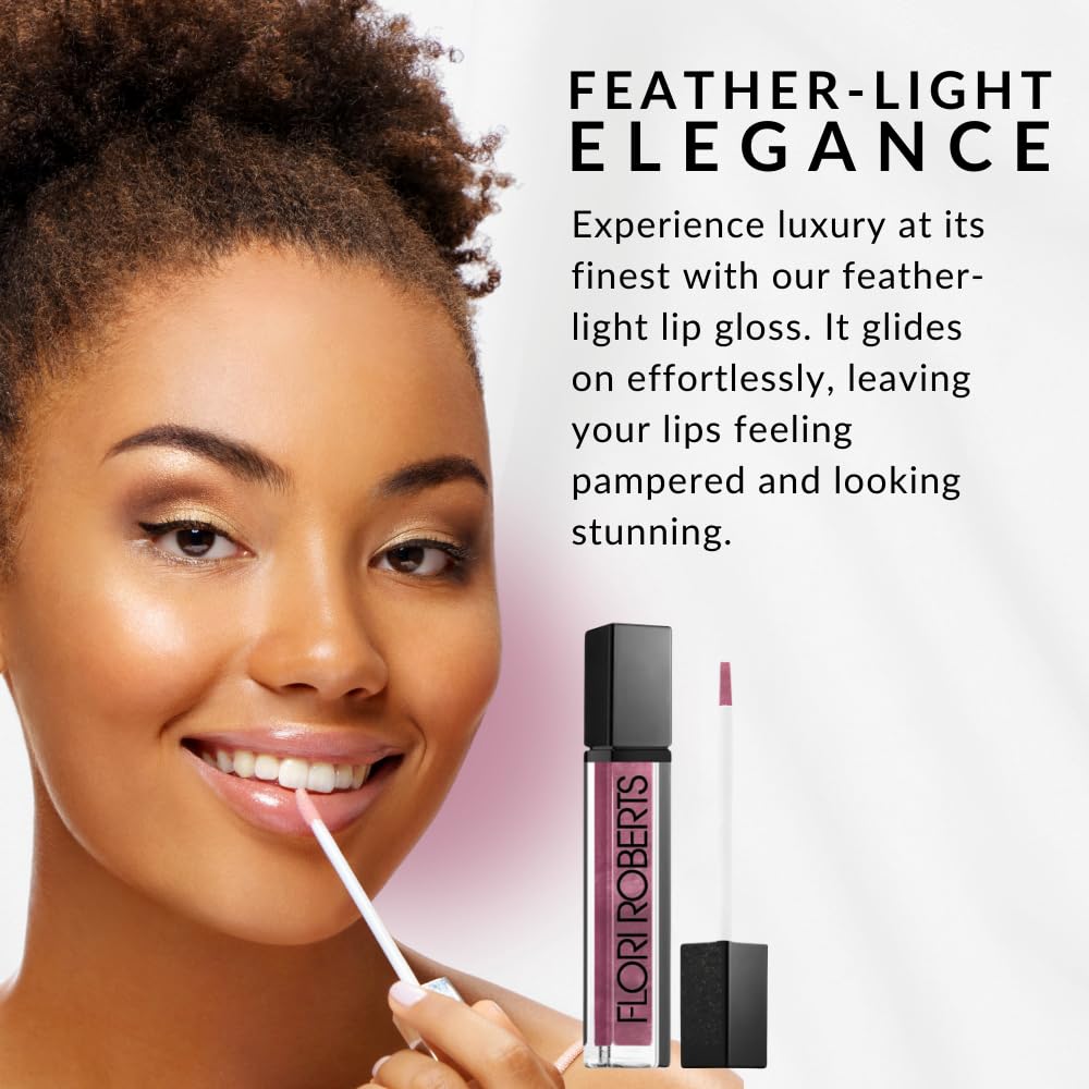 Flori Roberts Mineral Base Lip Shine - Non-Sticky, Long-Wear Lip Gloss for Deep Skin Tones