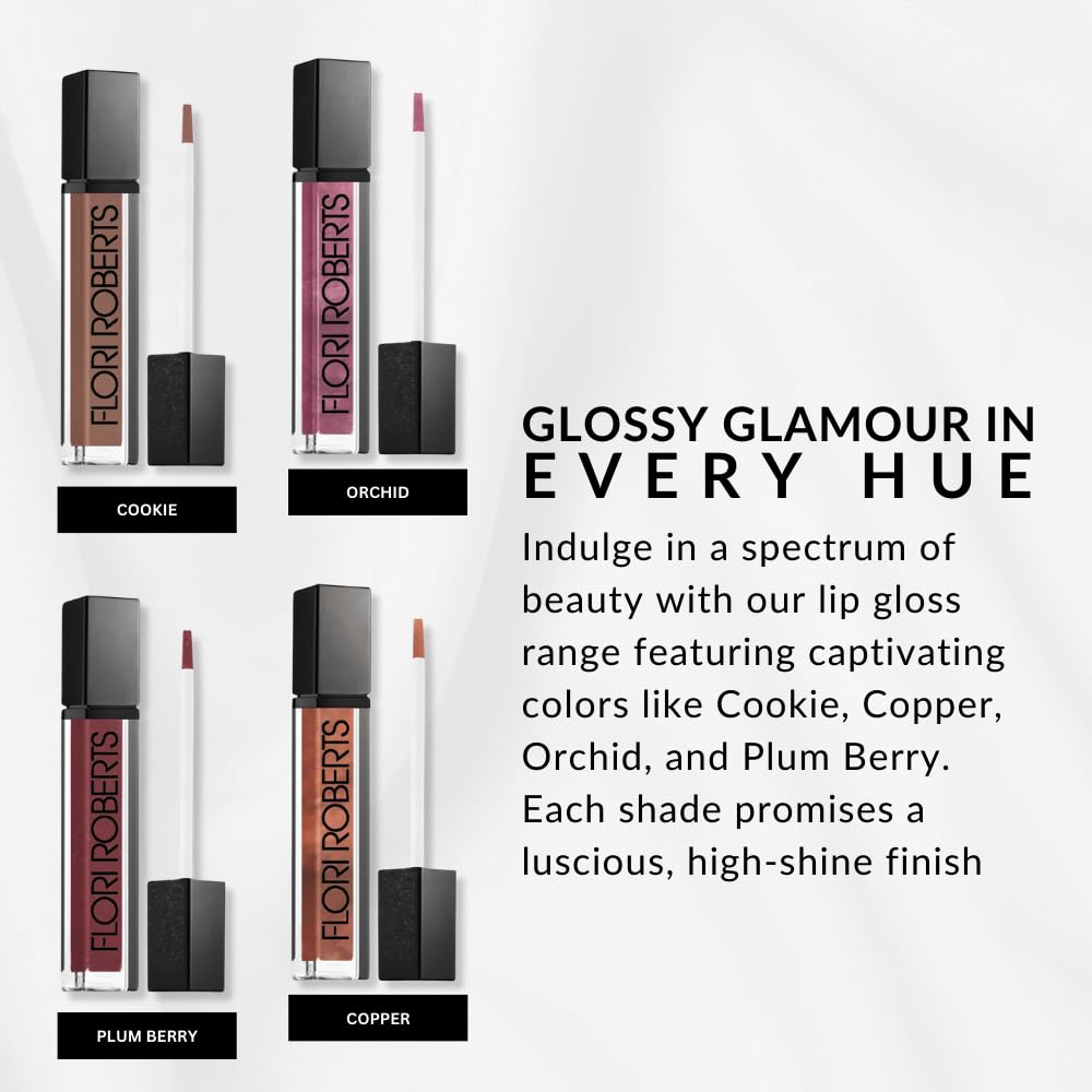 Flori Roberts Mineral Base Lip Shine - Non-Sticky, Long-Wear Lip Gloss for Deep Skin Tones