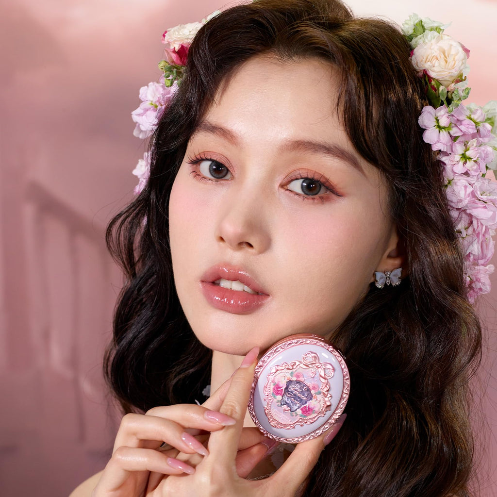 Flower Knows Midsummer Fairytales Velvet Embossed Blush – 03 Ballet Fairy (Frosty Peach), 5g | Buildable & Blendable Matte Finish