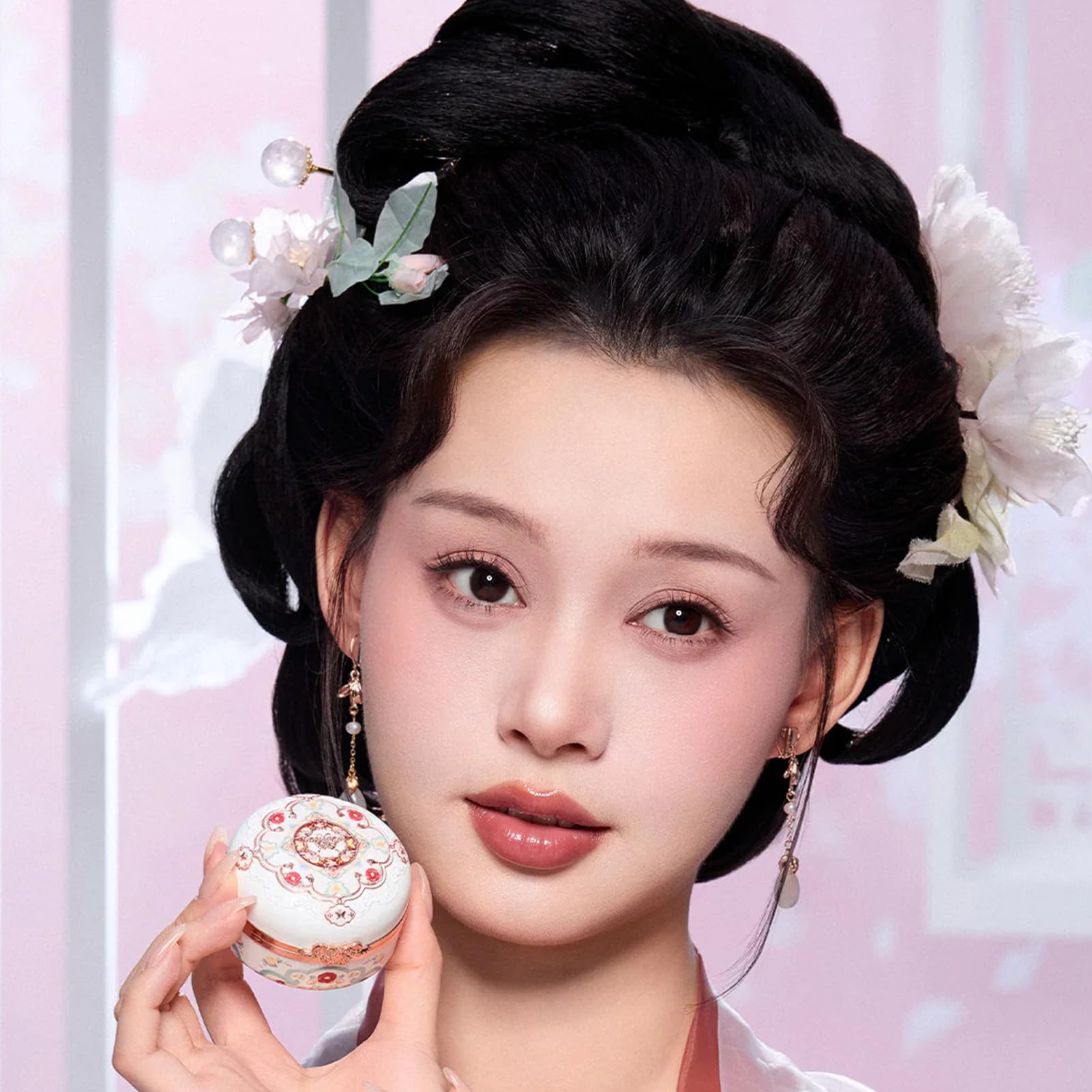 Flower Knows Butterfly Cloud Collar Rouge Box: Highlighting & Blush Duo Powder, Peach + Pink Matte Blush (0.21 oz) – Rouge Snow