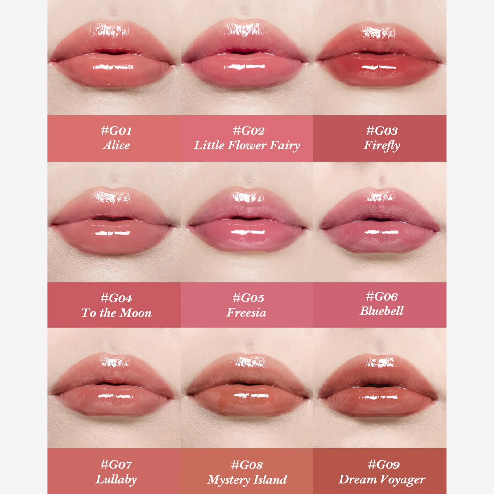 Flower Knows Midsummer Fairytales Lip Lacquer - Glowy Hydrating Lip Oil (G05 Freesia, 0.17 oz)