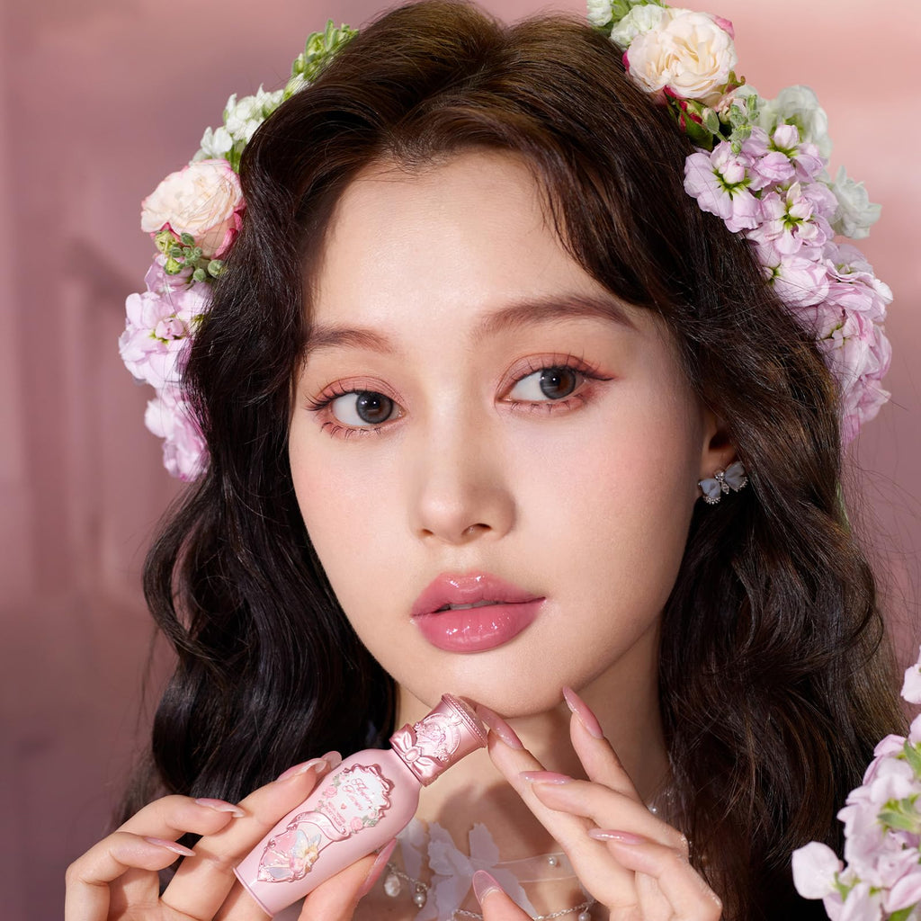 Flower Knows Midsummer Fairytales Lip Lacquer - Glowy Hydrating Lip Oil (G05 Freesia, 0.17 oz)
