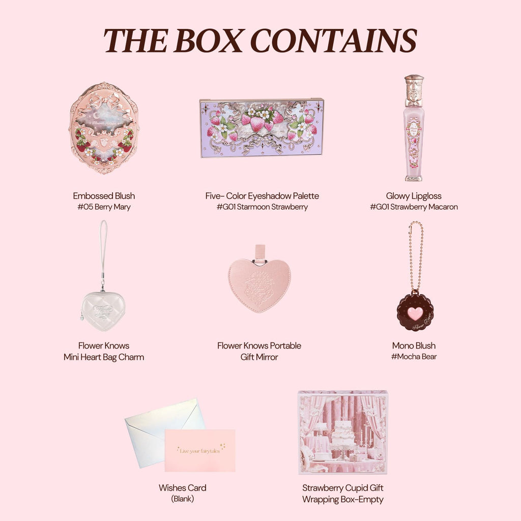 Flower Knows Feb-Blush Bliss: 8-Piece Romantic Makeup Box Set