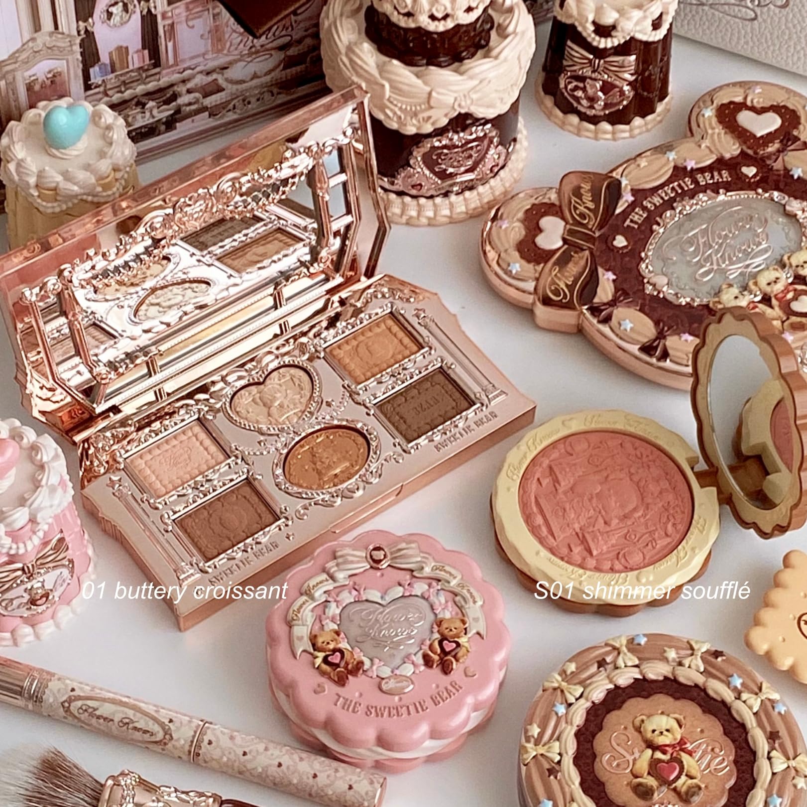 Flower Knows Jan-The Resurgence Vault 13-Piece Makeup Box Set | Cozy Bear Holiday Beauty Kit