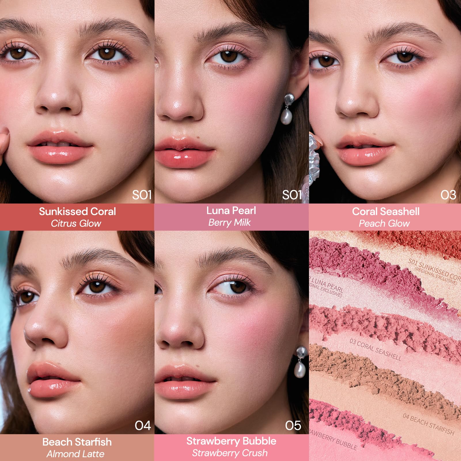 Flower Knows Shell's Jewel Silk Satin Blush – SunKissed Coral | Buildable & Radiant Cheek Color