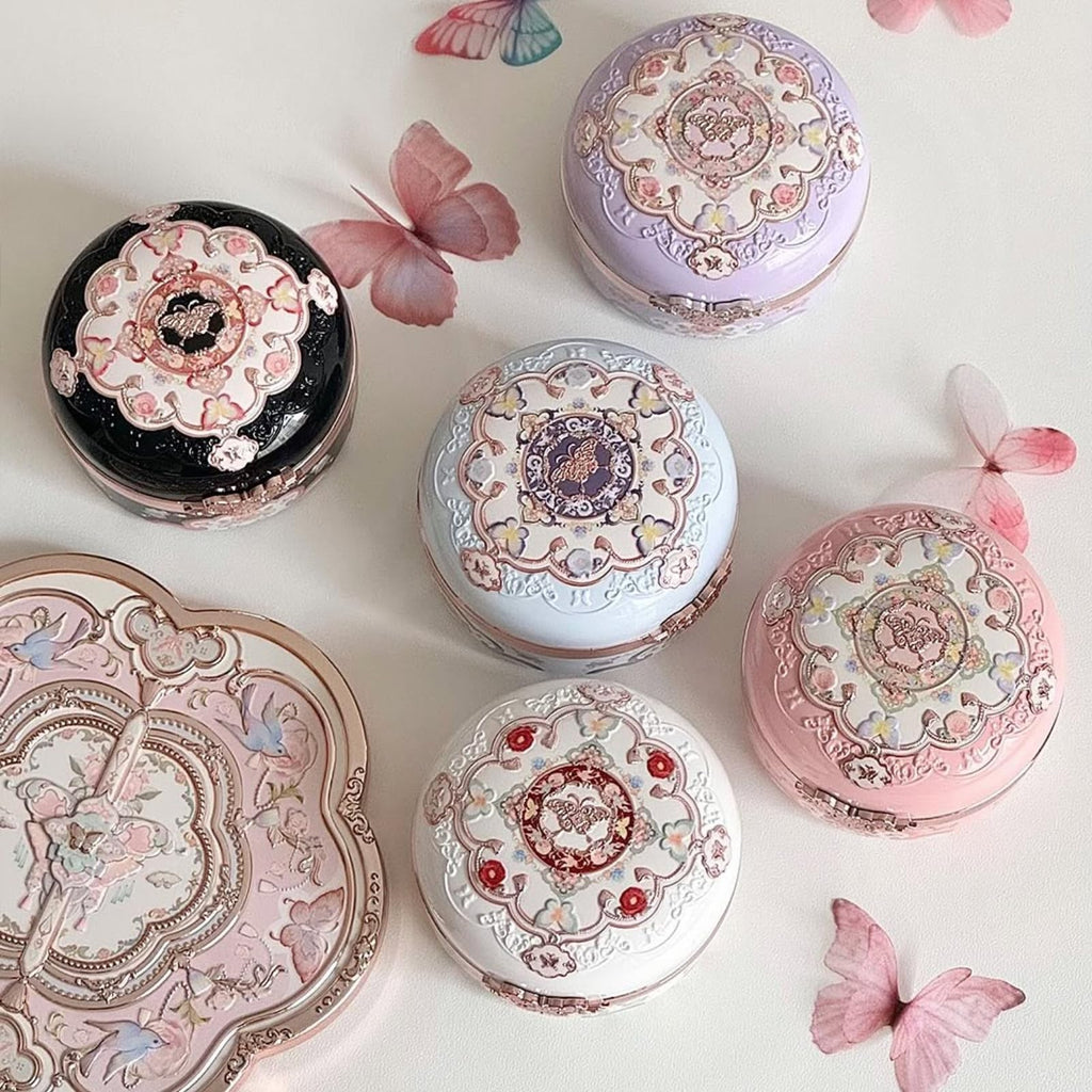 Flower Knows Butterfly Cloud Collar Duo Powder – Seaborne Moon 02 (Blue+Pink Matte Blush)