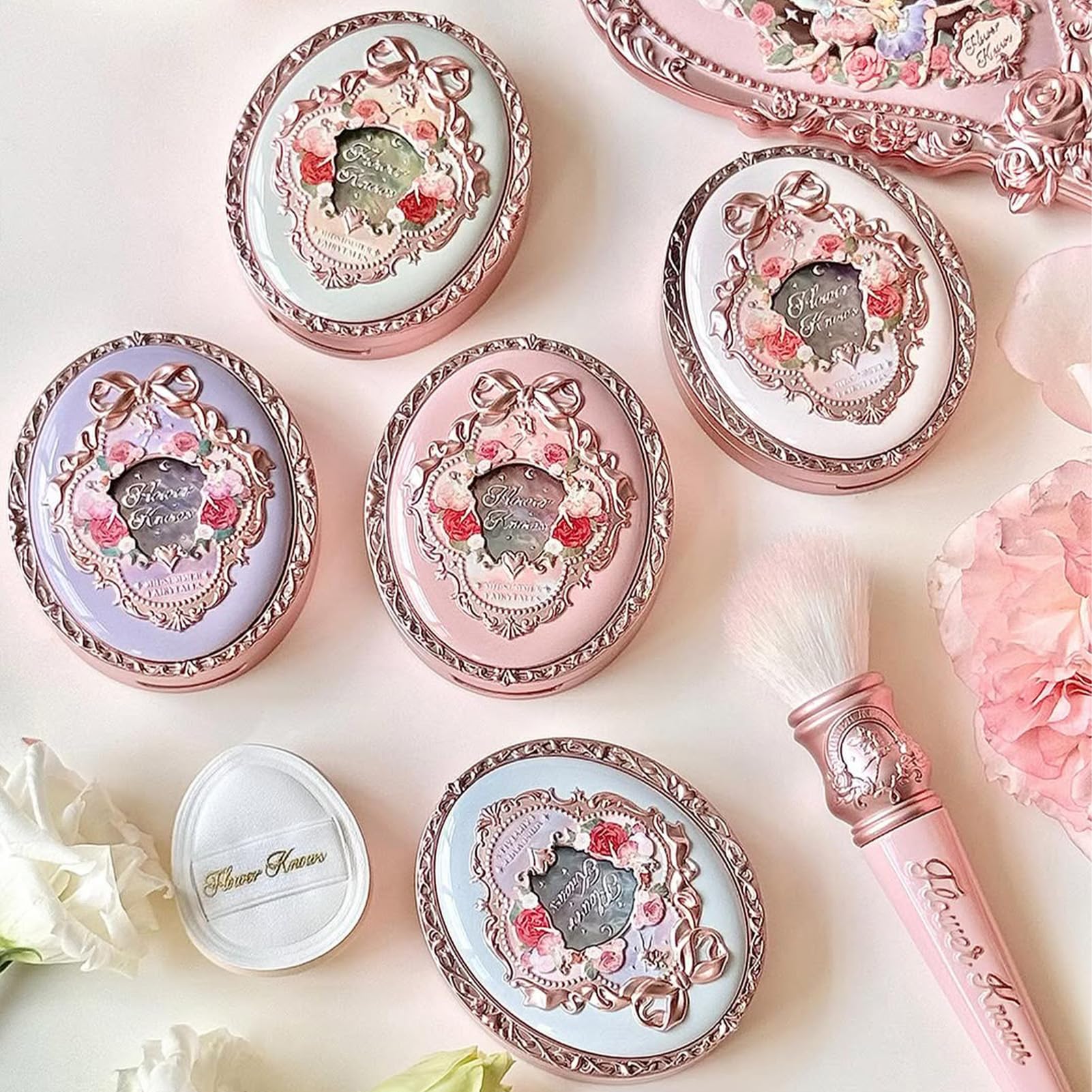 Flower Knows Midsummer Fairytales Velvet Embossed Blush – 03 Ballet Fairy (Frosty Peach), 5g | Buildable & Blendable Matte Finish
